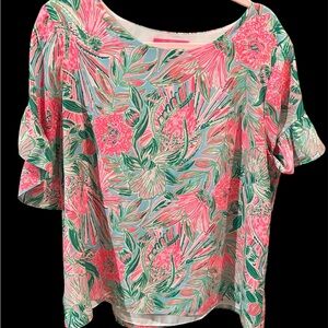 Lilly Pulitzer Darlah Top Blue Horizon Coming in Hot XL